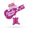 Pink Cowgirl Hat Country Music Guitar with Boots Resin Christmas Ornament